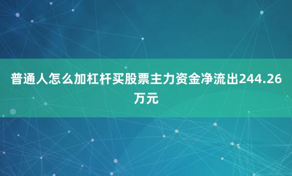 普通人怎么加杠杆买股票主力资金净流出244.26万元