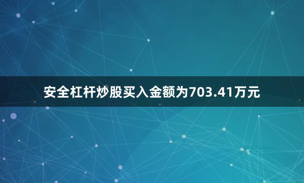 安全杠杆炒股买入金额为703.41万元