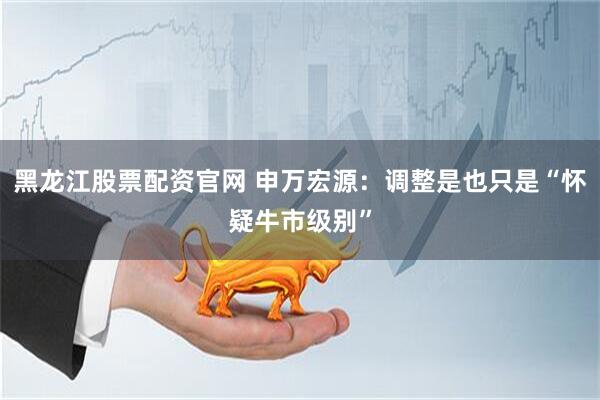 黑龙江股票配资官网 申万宏源：调整是也只是“怀疑牛市级别”